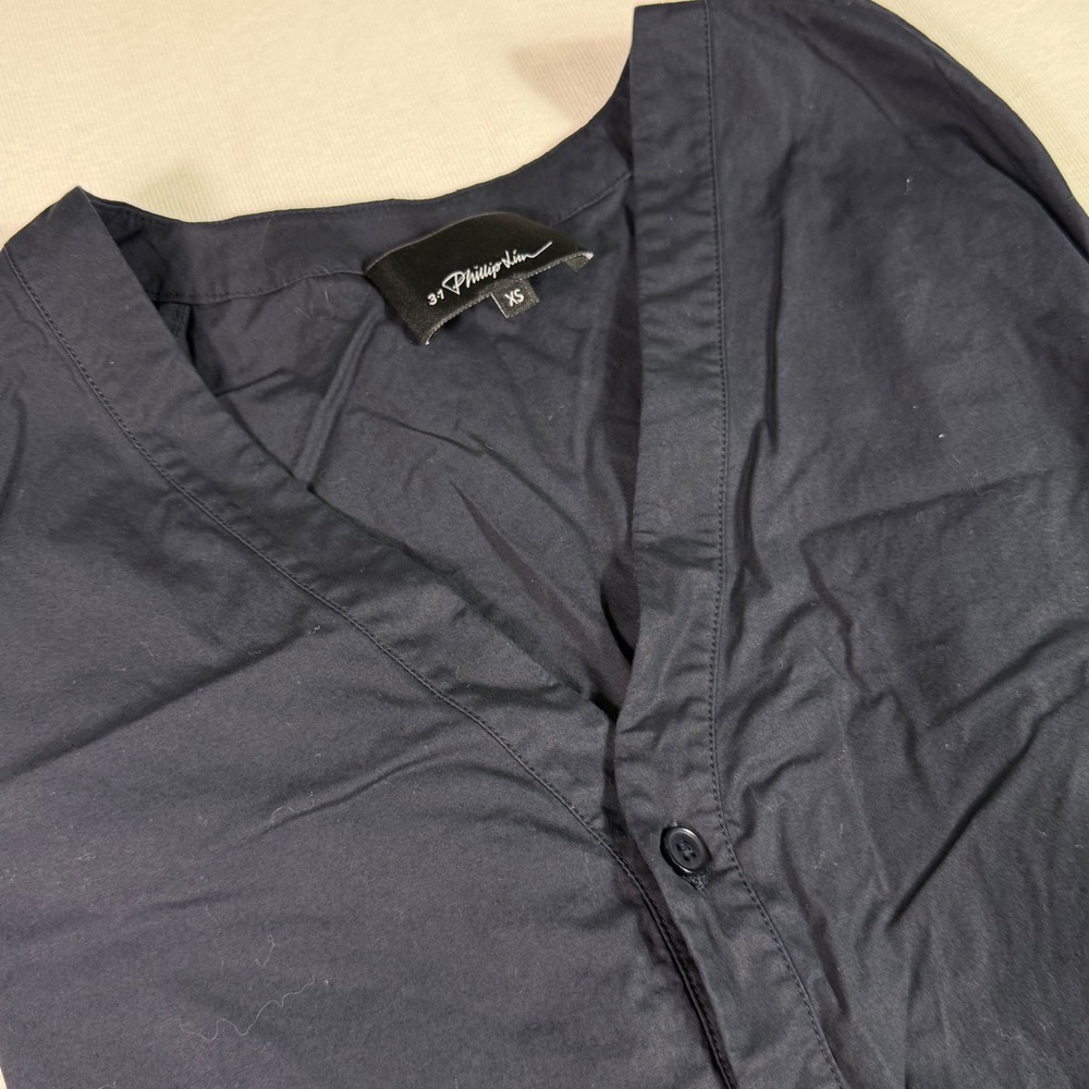 Phillip Lim Button Down Tunic‎ Top Womens XS Navy Casual